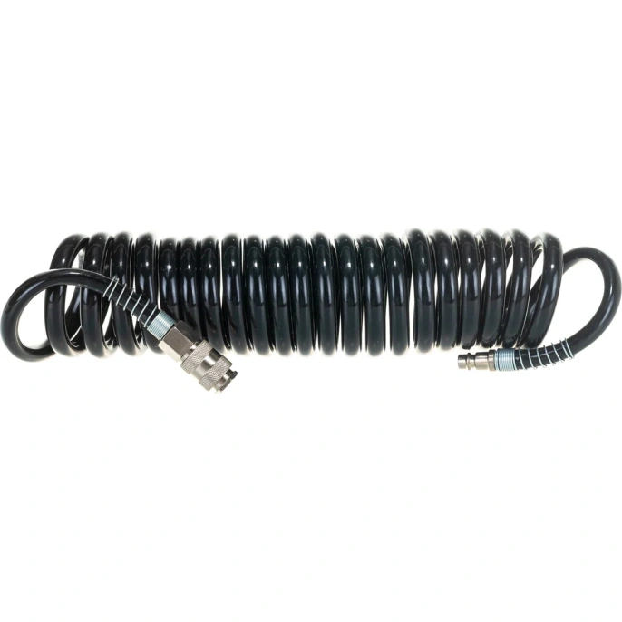 Шланг полиуретановый спиральный с быстросъемными соединениями 5 м Pegas pneumatic 4925