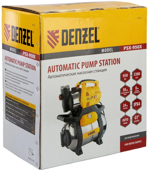 Насосная станция Denzel PSХ950X 950Вт 3300л/час центробежный 97214