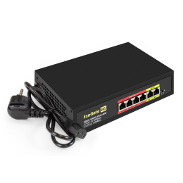 Коммутатор неуправляемый ExeGate EDES-1006D.4PoE-48W 6-портовый UTP 10/100 Base-Tx: 4 порта 802.3af/at PoE+ , мощность PoE: 25W, суммарно 48W, 2 порта RJ45 uplink, настенный/настольный, металлический корпус EX299020RUS