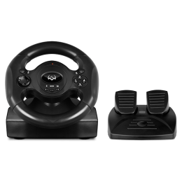 Руль SVEN GC-W300 педали, вибро, лепестки, D-pad, 10 кл, резин. вставки, PC