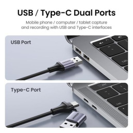 Внешняя карта видеозахвата UGREEN CM489 40189 USB 1080P Video Capture Device. Цвет: серый