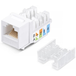 Модуль-вставка Keystone Jack RJ-45 ExeGate KJ-8P8C-U-C5e-180-TL Кат.5e, неэкранированная, 180 градусов, IDC Toolless без инструмента EX297343RUS