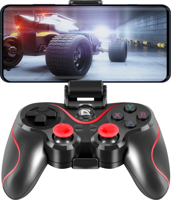 Геймпад беспроводной Defender Impulse черный, держатель для смартфона/кабель USB [64284]