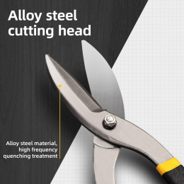 Ножницы по металлу прямые Deli DL25912 310мм, для резки холоднокатаного листа толщиной до 0,9мм и листа из нержавеющей стали толщиной до 0,6 мм