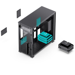 Корпус без блока питания Case JONSBO D41 STD, Midi-Tower, TG, no fan, 1xUSB-A 3.2 + 1xUSB-C 3.2, ATX, mATX Black (D41 STD Black)