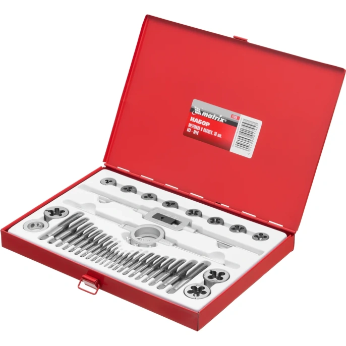 Набор метчиков и плашек М3 - М16, 36 предметов MATRIX MASTER 77339