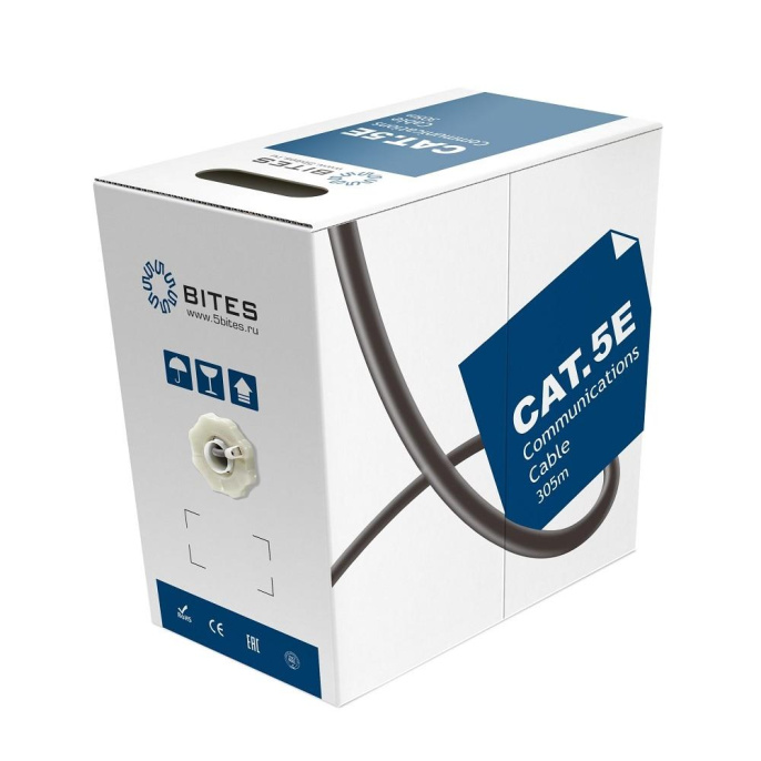 5bites Кабель UT5725-100A витая пара UTP / STRANDED / 5E / 24AWG / CCA / PVC / 100M