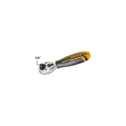 Трещоточный короткий ключ INGCO INDUSTRIAL 1/4"+ 3/8" HRTH081438