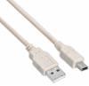 Кабель USB Buro USB A m прямой - mini USB B m прямой , круглое, 1м, серый [usb2.0-m5p-1]