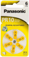 Батарейка Panasonic Zinc-Air PR10 BL6 (PR-10(230)/6LB) (оксид-серебряные, напряжение: 1.4 В, емкость: 50 мАч)