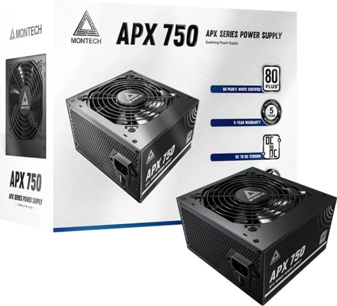 Блок питания MONTECH APX 750,  750Вт,  80 PLUS WHITE,  120мм, черный, retail [xwya11-750w]