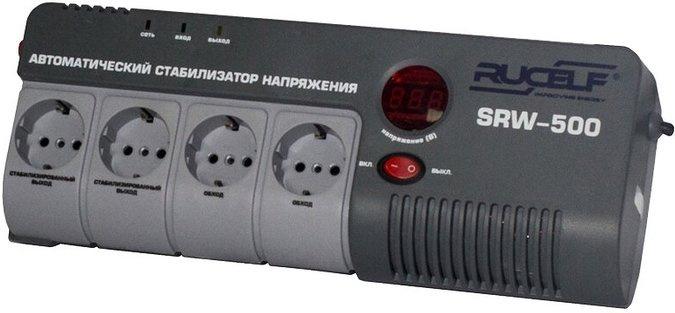 Стабилизатор напряжения RUCELF SRW-500-D, 0.45кВт белый