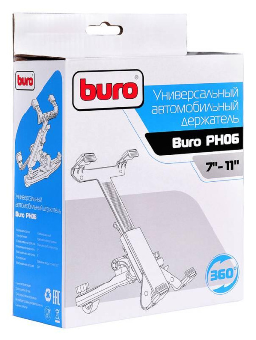 Автомобильный держатель Buro PH06, универсальный, черный