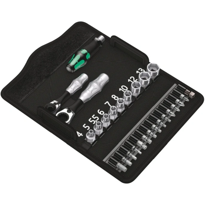 Набор инструмента WERA Kraftform Kompakt Zyklop Mini 2 трещотка 1/4, биты, головки, 6-гр, 27 пр. WE-135918