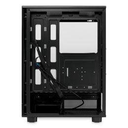 Корпус без блока питания Case HSPD F510, Panoramic Mid Tower, Black, TG, 0.5 SPCC, no fans ATX, mATX, mITX 180/280/160mm 1x2.5", 1x3.5", 7xPCI 1xUSB-A 3.0, 1xUSB-A 1.0 356x218x467mm F510-TGBK