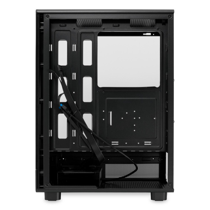 Корпус без блока питания Case HSPD F510, Panoramic Mid Tower, Black, TG, 0.5 SPCC, no fans ATX, mATX, mITX 180/280/160mm 1x2.5", 1x3.5", 7xPCI 1xUSB-A 3.0, 1xUSB-A 1.0 356x218x467mm F510-TGBK