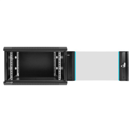 Шкаф телекоммуникационный 19" настенный 6U ExeGate EC-WM-6U.450.G.BLACK (19”, 6U, 600x450x370mm (ШхГхВ), передняя дверь закаленное стекло, съемные боковые панели, пыле- и влагозащита IP23, черный RAL 9004) EX298605RUS