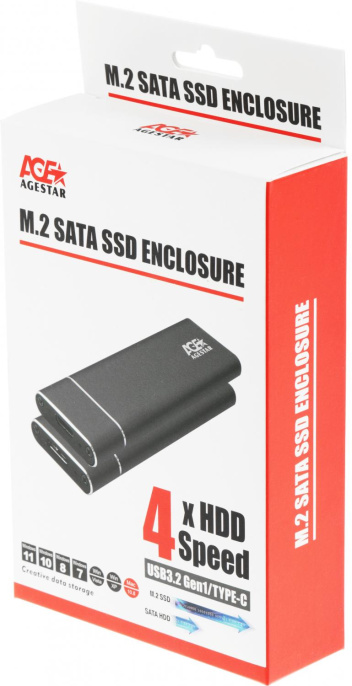 Внешний корпус для  SSD AgeStar 3UBNF5C, черный