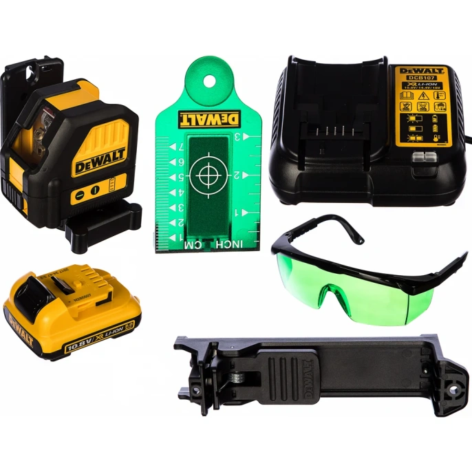 Cамовыравнивающийся лазерный уровень DEWALT зеленый DCE088D1G