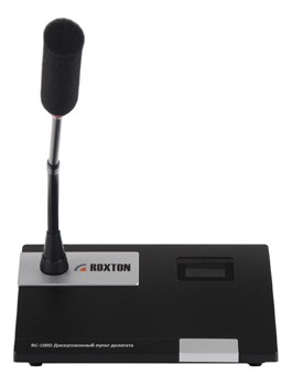 Пульт делегата для конференц-системы Roxton RC-100DB LCD дисплей 1.4", индикаторное кольцо, черный