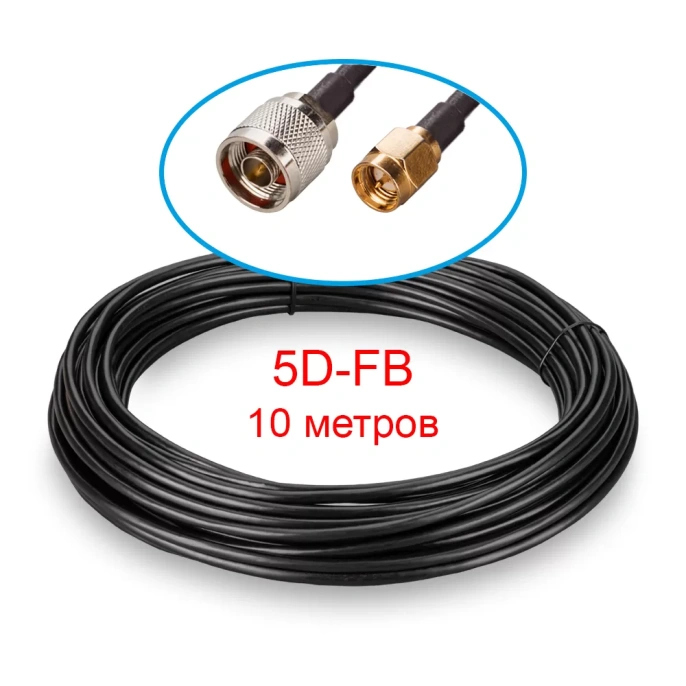 Кабельная сборка Kroks N male -SMA male 5D-FB 10 метров