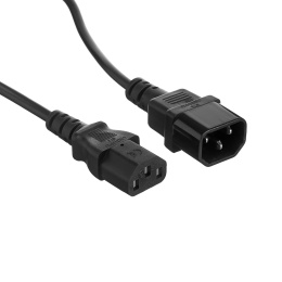 Кабель питания ExeGate Special EC-3S-C13->C14/3x0.5 (IEC 320 C13 ->IEC 320 C14, 3*0.5mm2, CCA, черный, 3м) ES280989RUS