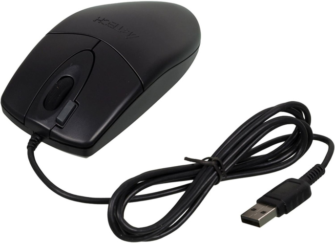 Мышь проводная A4TECH OP-620DS черный (USB, 1200dpi, 4but) (OP-620DS)