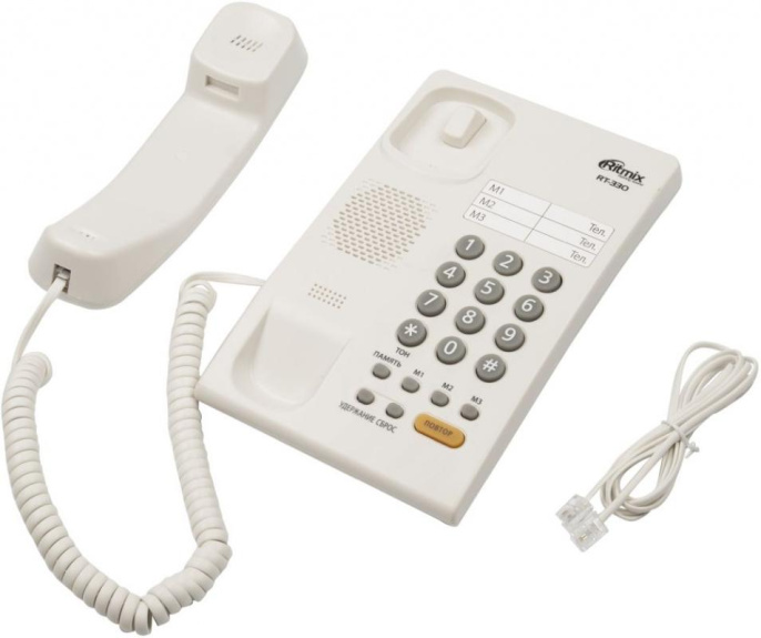 Проводной телефон Ritmix RT-330, белый