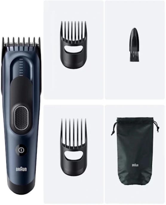 Машинка для стрижки Braun HC5550 черный насадок в компл:2шт