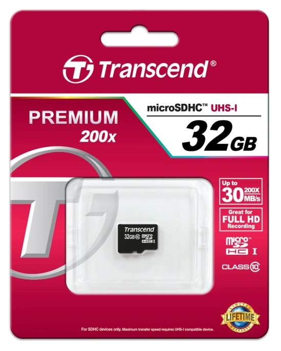 Micro SD 32 Gb Transcend Class 10 TS32GUSDC10 RTL