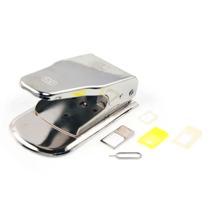 Пресс для вырезания SIM-карт 2 в 1 + скрепка MicroSIM/NanoSIM Cutter