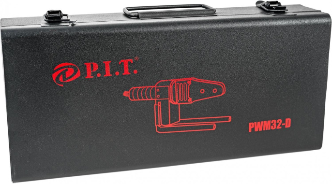 Аппарат для сварки труб ПВХ P.I.T. PWM32-D 800 Вт, вид нагревателя: мечевидный, максимальная температура: 300 °C, термостат, сменные насадки: 20 мм/25 мм/32 мм, кейс