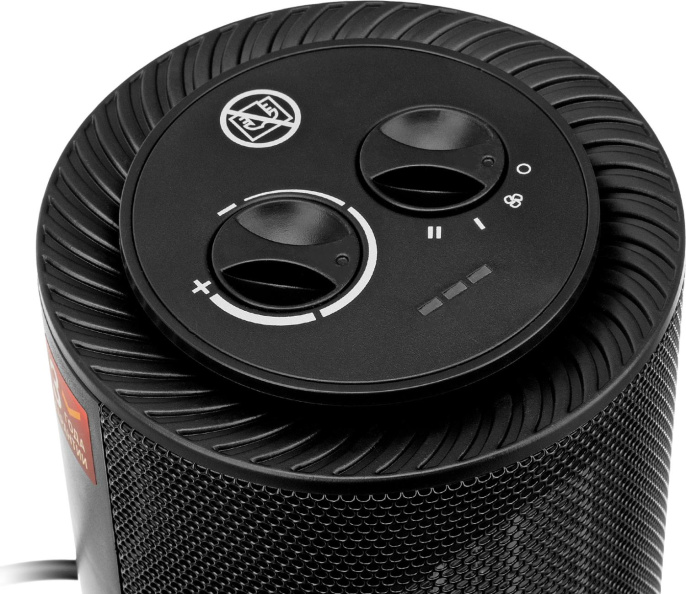 Тепловентилятор керамический DENZEL DTFC-1200S,  1200Вт,  с термостатом, 2 режима, черный