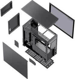 Корпус без блока питания Case JONSBO D41 MESH, Midi-Tower, TG, no fan, 1xUSB-A 3.2 + 1xUSB-C 3.2, ATX, mATX Black (D41 MESH Black)