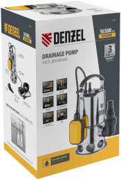 Насос дренажный Denzel DPL800X 800Вт 16500л/час 97324