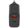 ORIENT PU-C20W, Сетевое зарядное устройство с функцией быстрой зарядки, мощность 20Вт, Quick Charge 3.0+Power Delivery, выходы: USB-A + Type-C, DC 5/9/12/15/20В, цвет черный 31126