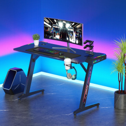 Стол игровой Cactus CS-GTZ-BK-RGB столешница ДСП черный каркас черный 127x63.5x76см