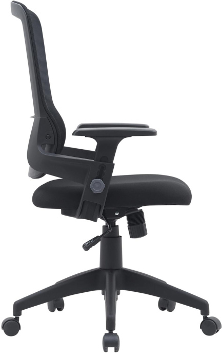 Кресло Cactus CS-MC313-BK, сетка/ткань, до 100кг, топ-ган, регулируемые 1D подлокотники,  черный