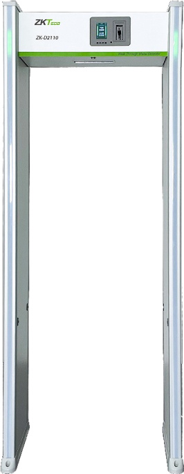 Металлодетектор ZKTeco ZK-D2110 стационарный арочный, с селекцией цветных и черных металлов, сигнализация: звуковая и световая, экран: 3.5" TFT цветной, 11 зон детектирования