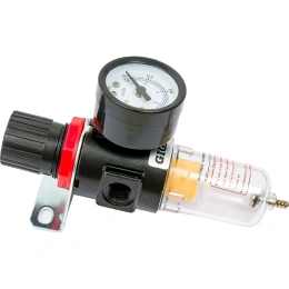 Фильтр-влагоотделитель для компрессора с регулятором давления 1/4"; манометр; 10 бар Gigant GAFR2000