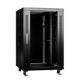 Шкаф коммутационный Cabeus (SH-05C-18U60/60-BK) напольный 18U 600x600мм пер.дв.стекл металл 800кг черный 500мм 220град. 988мм IP20 сталь