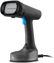 Отпариватель Braun GS 5031 Черный/Синий 0X13810101 ручной, 1100 Вт, расход пара: 25 г/мин, время нагрева: 0.75 мин, емкость бака для воды: 150 мл, длина кабеля: 2.5 м