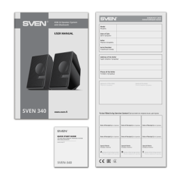 Колонки Bluetooth Sven 340,  2.0,  черный [sv-021399]
