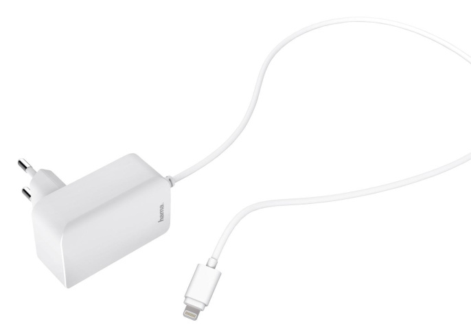 Сетевое зарядное устройство HAMA H-178342,  8-pin Lightning, 12Вт, 2.4A, белый [00178342]