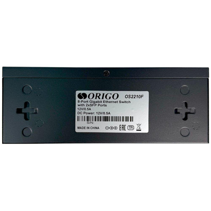 Коммутатор ORIGO Неуправляемый коммутатор, 8x1000Base-T, 2x1000Base-X SFP, корпус металл (OS2210F/A2A)
