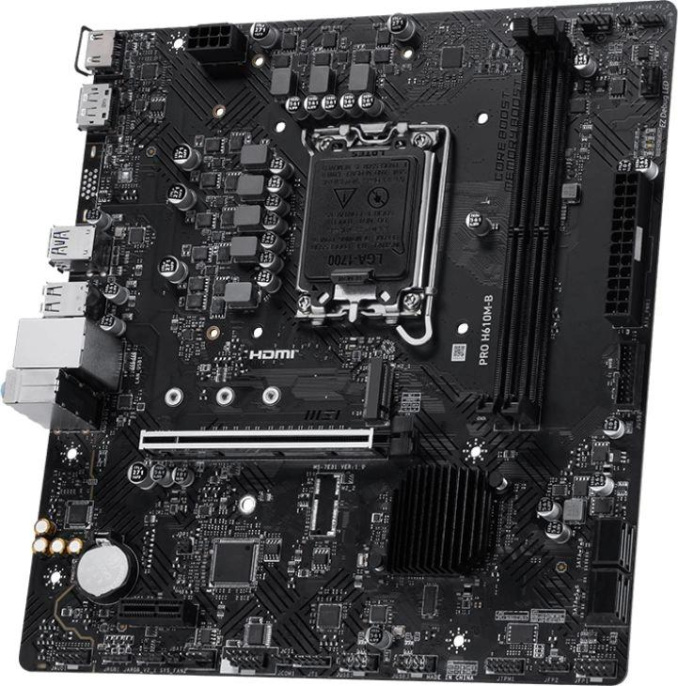 Материнская плата MSI PRO H610M-B, Socket LGA 1700, Intel H610, mATX, Ret