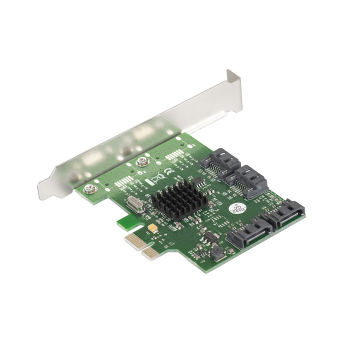 Контроллер ExeGate EXE-503 (PCI-E x1 v2.0, SATA3 6Gb/s, 4 int., Marvell Chipset 88SE9215) EX283710RUS