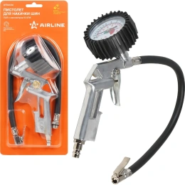 Пистолет для накачки шин Airline ПШ5 с манометром, 12 Атм ATBU036