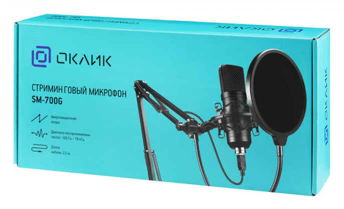 Микрофон Oklick SM-700G, черный [1456135]