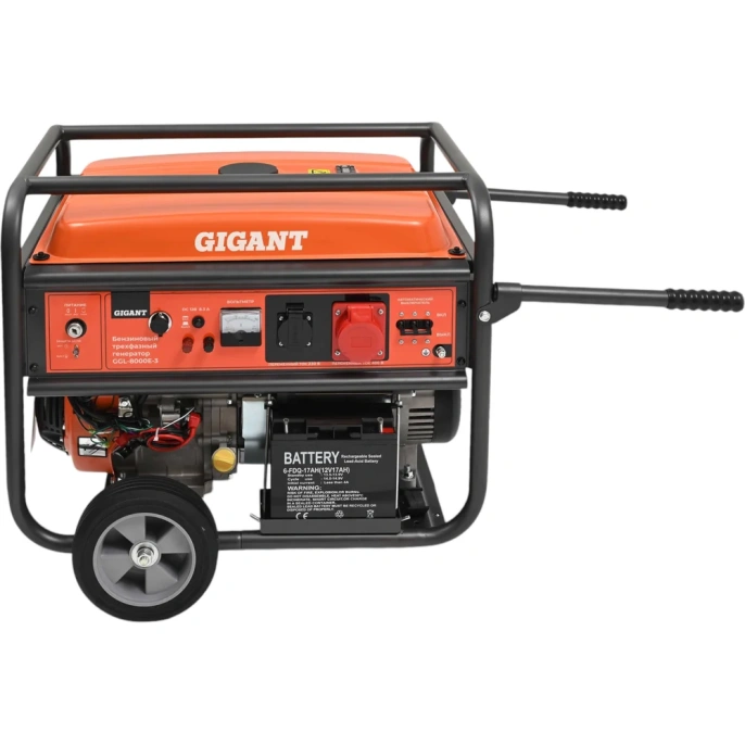 Бензиновый трехфазный генератор Gigant (8 кВт; эл.стартер; ATS; колёса и ручки) GGL-8000Е-3